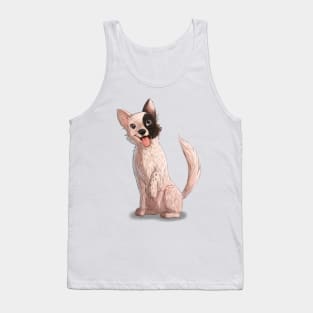 White Border Collie Dog Portrait Tank Top